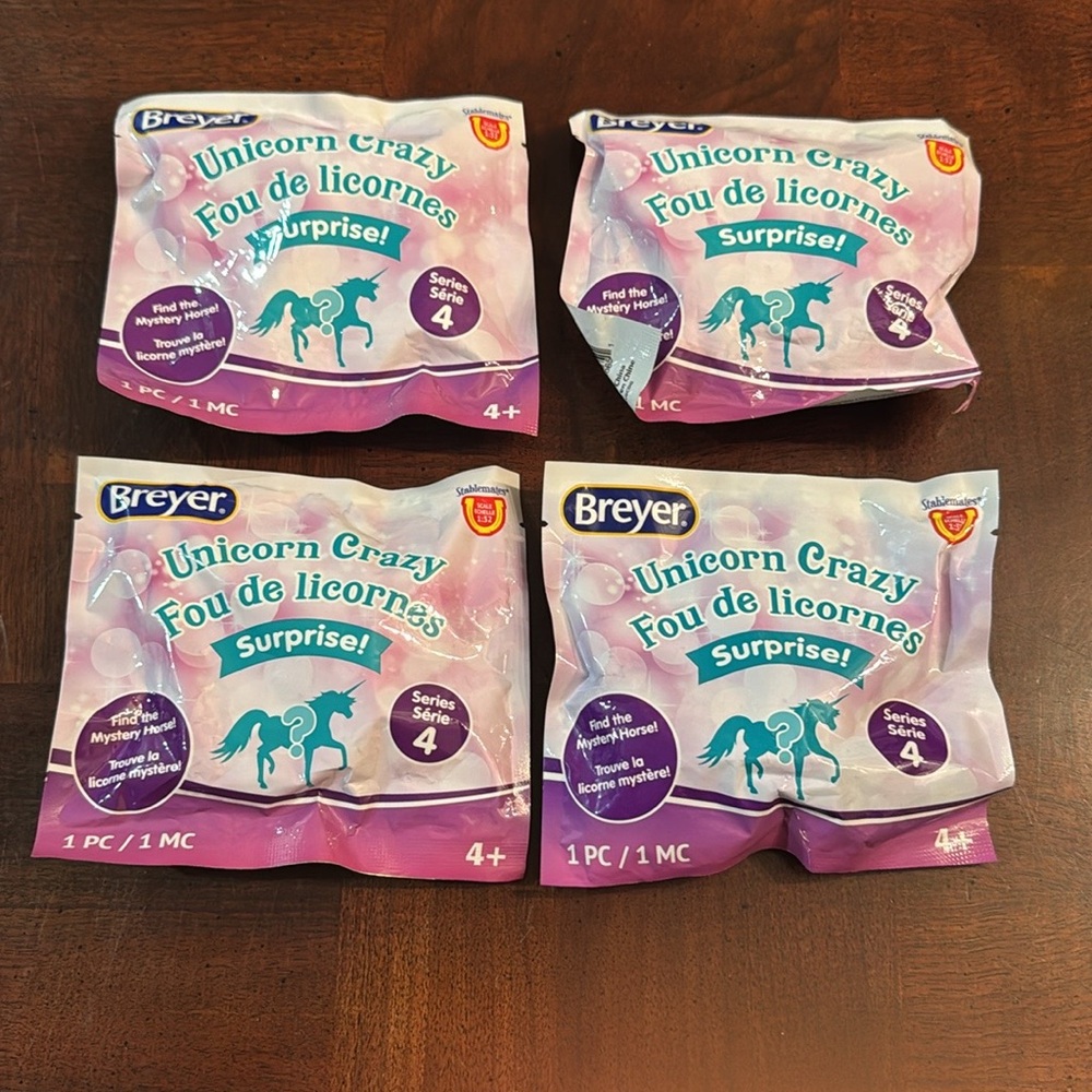 4 Breyer Horses Stablemates Unicorn Crazy Surprise Series 4 Blind Bag